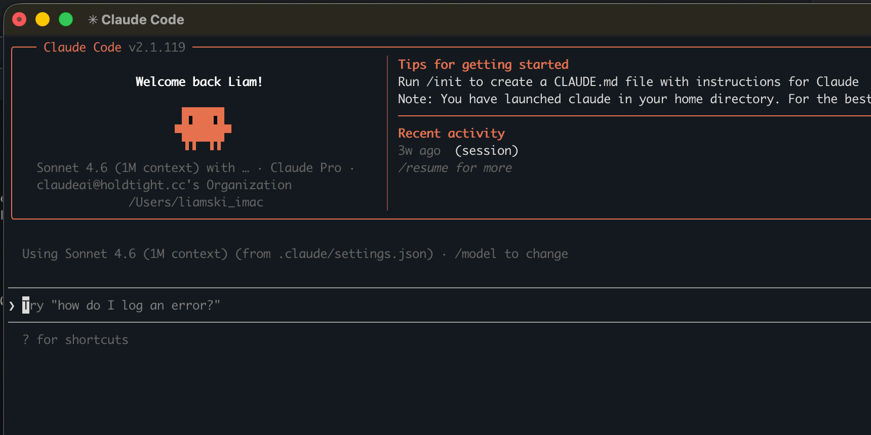Claude Code running in Terminal, mid-task