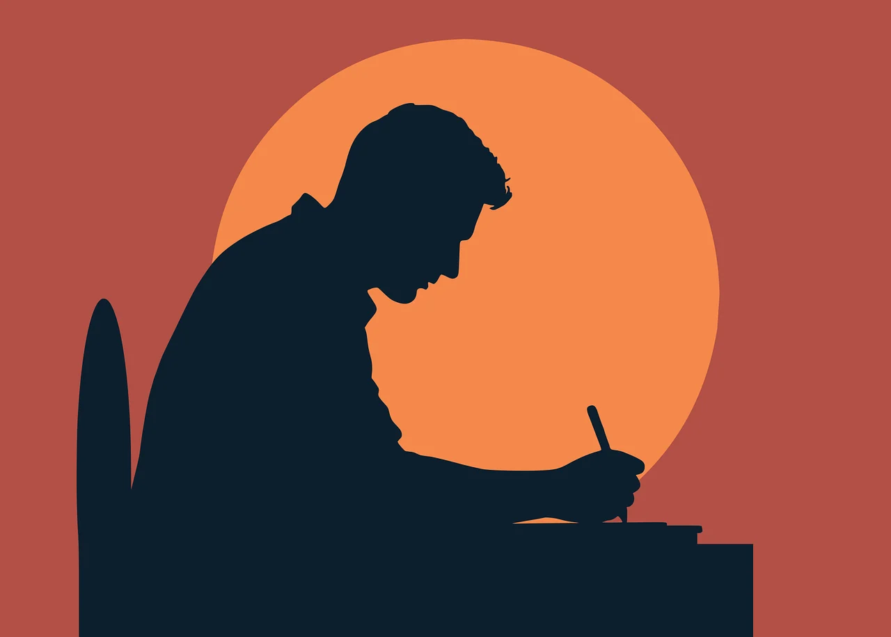 Illustration of writing with AI, representing the judgment involved in shaping AI output into finished work.